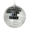 Xenos Discobal - zilverkleurig - ø8 cm- Kerstballen