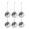 Xenos Discobal zilver - set van 6 - ø4 cm- Kerstcadeaus|Kerstballen