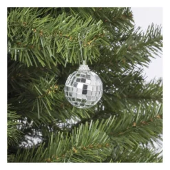 Xenos Discobal zilver - set van 6 - ø4 cm- Kerstcadeaus|Kerstballen