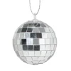 Xenos Discobal zilverkleurig - set van 6 - ø4 cm- Kersthangers|Kerstballen