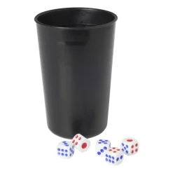 Xenos Dobbelstenen met beker - set van 6- Spellen