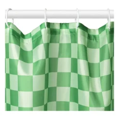 Xenos Douchegordijn geblokt - groen - 180x200 cm- Douchegordijnen