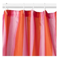 Xenos Douchegordijn gestreept - roze/oranje - 180x200 cm- Douchegordijnen