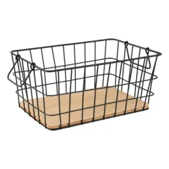 Xenos Draadmand - zwart - 31x21x14 cm- Manden|Manden