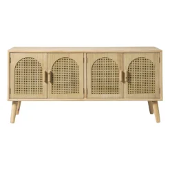 Xenos Dressoir Flores met ovalen vlakken - bruin - 55x120x40 cm- Dressoir