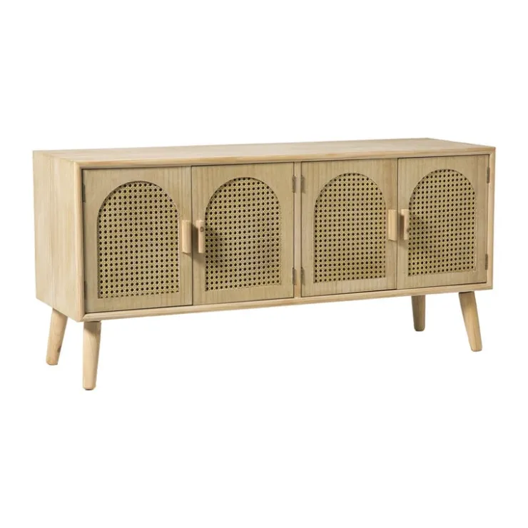 Xenos Dressoir Flores met ovalen vlakken - bruin - 55x120x40 cm- Dressoir