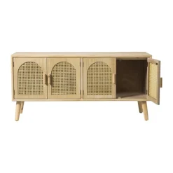 Xenos Dressoir Flores met ovalen vlakken - bruin - 55x120x40 cm- Dressoir