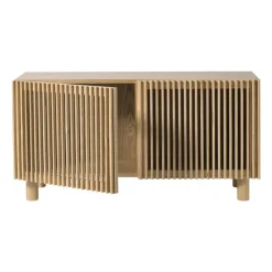 Xenos Dressoir Japandi met 2 deuren - bruin - 50x98.5x33 cm- Kast Met Deuren|Dressoir