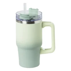Xenos Drinkbeker thermo met draaideksel - groen - 600 ml- Drinkflessen