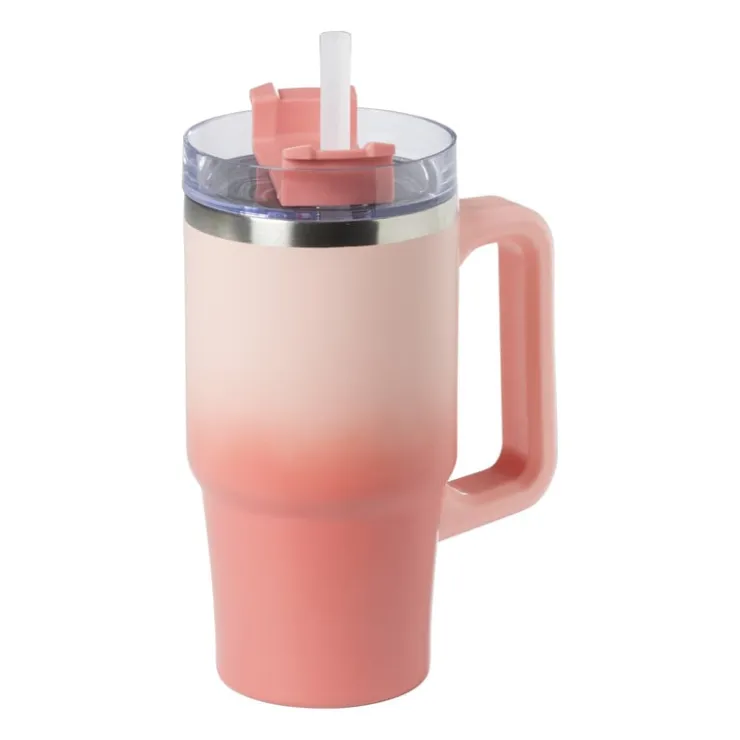 Xenos Drinkbeker thermo met draaideksel - roze - 600 ml- Drinkflessen|Kerstcadeaus