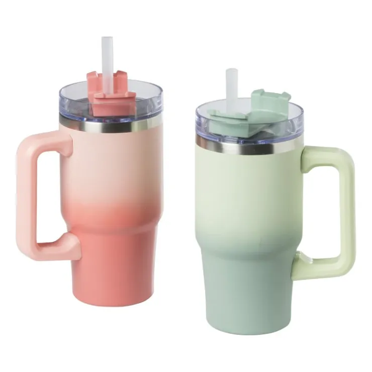 Xenos Drinkbeker thermo met draaideksel - roze - 600 ml- Drinkflessen|Kerstcadeaus