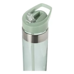 Xenos Drinkfles met rietje - groen - 500 ml- Drinkflessen