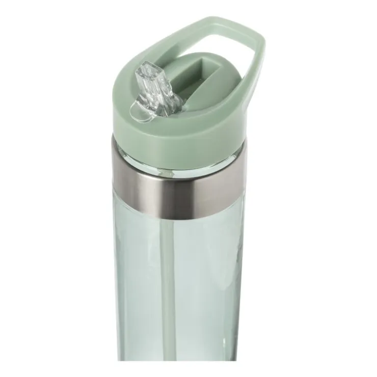 Xenos Drinkfles met rietje - groen - 500 ml- Drinkflessen