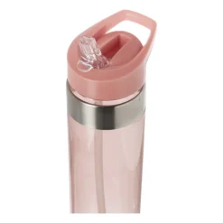 Xenos Drinkfles met rietje - roze - 500 ml- Drinkflessen