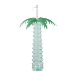 Xenos Drinkfles palmboom - groen - 500 ml- Drinkflessen|Kinderservies
