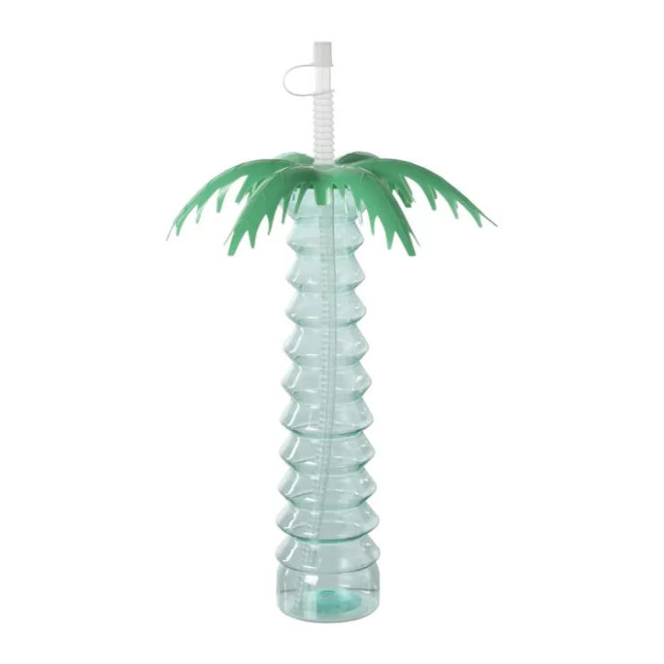 Xenos Drinkfles palmboom - groen - 500 ml- Drinkflessen|Kinderservies