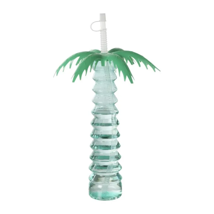 Xenos Drinkfles palmboom - groen - 500 ml- Drinkflessen|Kinderservies