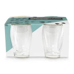 Xenos Dubbelwandige glazen - 250 ml - set van 4- Glazensets|Koffieglazen