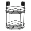 Xenos Easy lock doucherekje hoek - zwart - 21.5x21.5x34 cm- Doucherekjes