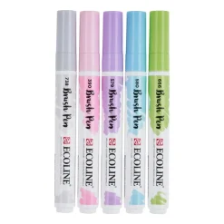 Royal Talens Ecoline brushpen - pasteltinten - set van 5 stuks- Stiften