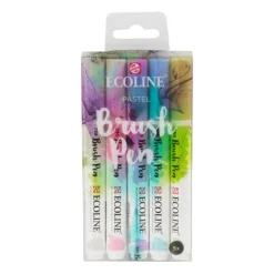 Royal Talens Ecoline brushpen - pasteltinten - set van 5 stuks- Stiften