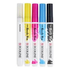 Royal Talens Ecoline brushpen - primary - set van 5- Stiften|Kerstcadeaus