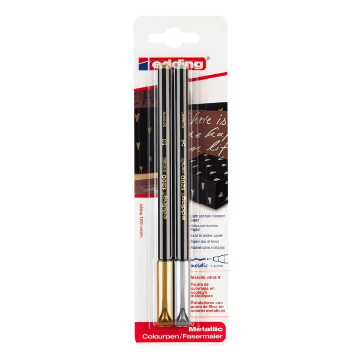 Edding 1200 metallic viltstiften - set van 2- Stiften|Kerst Knutselen