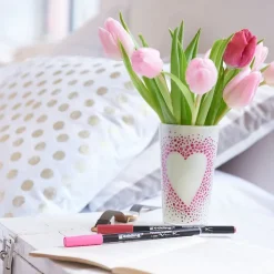 Edding porseleinstiften - set van 4 - zwart/rood/paars/roze- Stiften