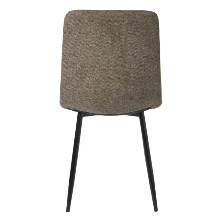 Xenos Eetkamerstoel chenille - bruin - 90x53.5x44.5 cm- Eetkamerstoelen