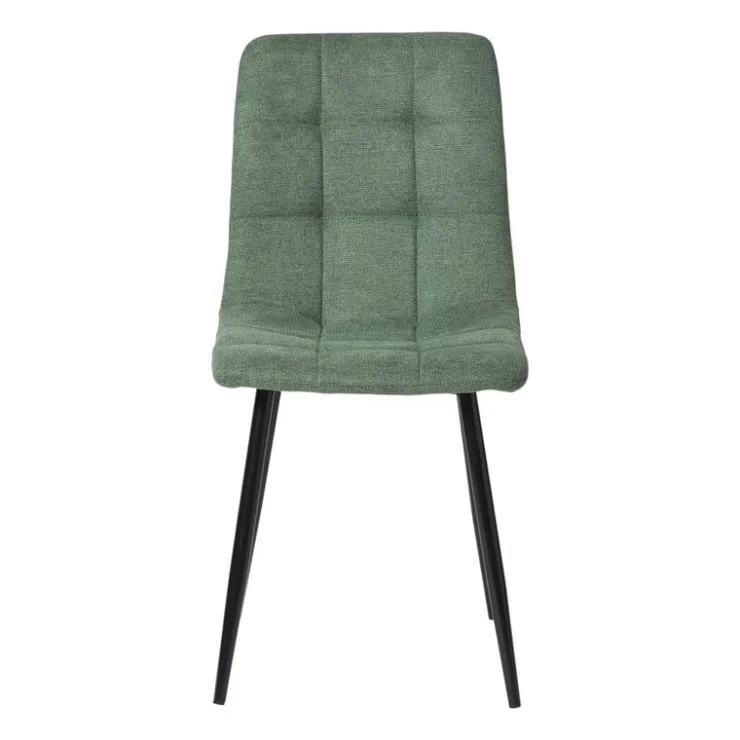 Xenos Eetkamerstoel chenille - groen - 90x53.5x44.5 cm- Eetkamerstoelen