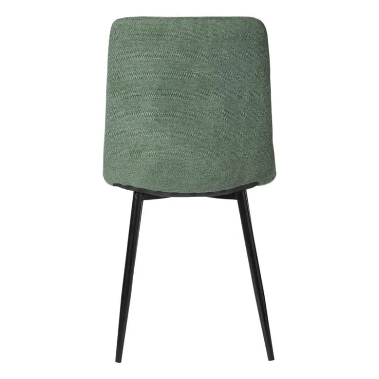 Xenos Eetkamerstoel chenille - groen - 90x53.5x44.5 cm- Eetkamerstoelen