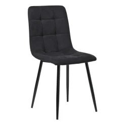 Xenos Eetkamerstoel chenille - zwart - 90x53.5x44.5 cm- Eetkamerstoelen