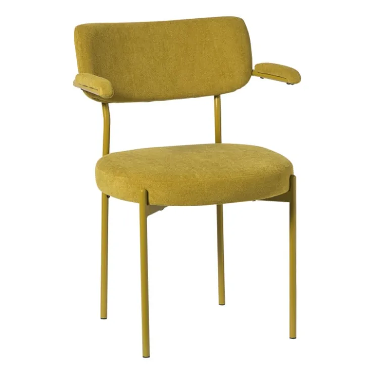 Xenos Eetkamerstoel Elvis - okergeel - 79x57x52 cm- Eetkamerstoelen