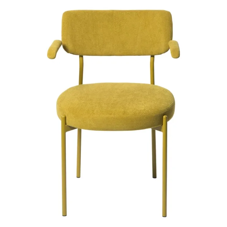 Xenos Eetkamerstoel Elvis - okergeel - 79x57x52 cm- Eetkamerstoelen