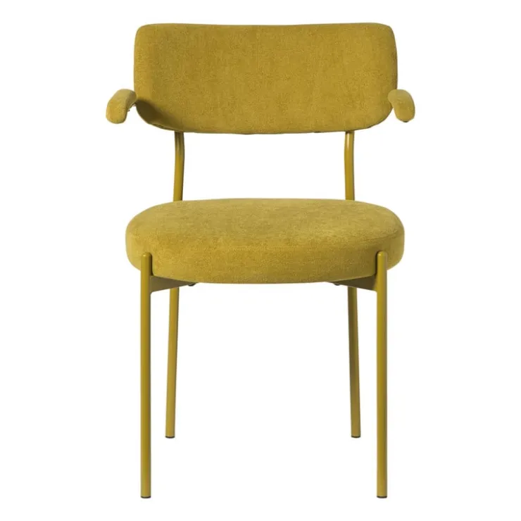 Xenos Eetkamerstoel Elvis - okergeel - 79x57x52 cm- Eetkamerstoelen