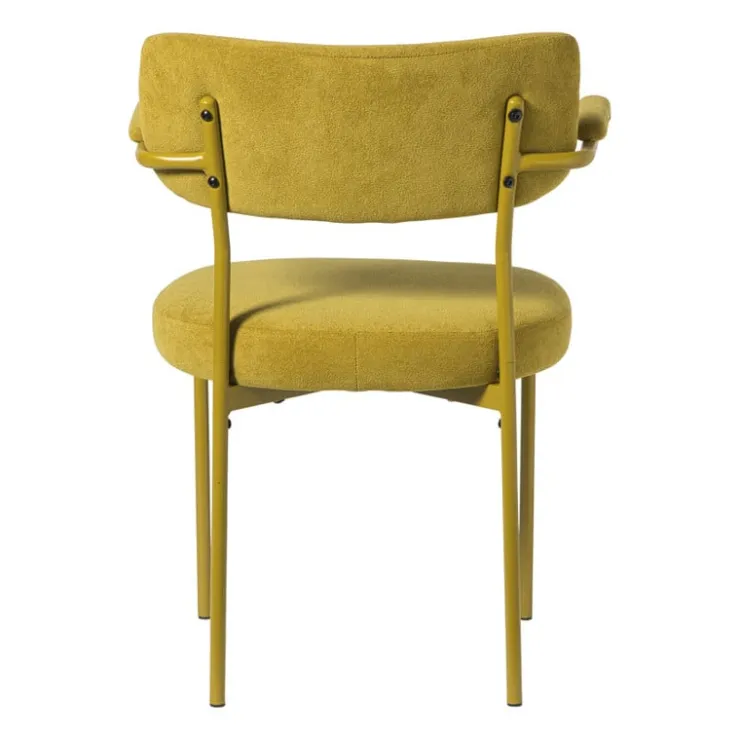 Xenos Eetkamerstoel Elvis - okergeel - 79x57x52 cm- Eetkamerstoelen