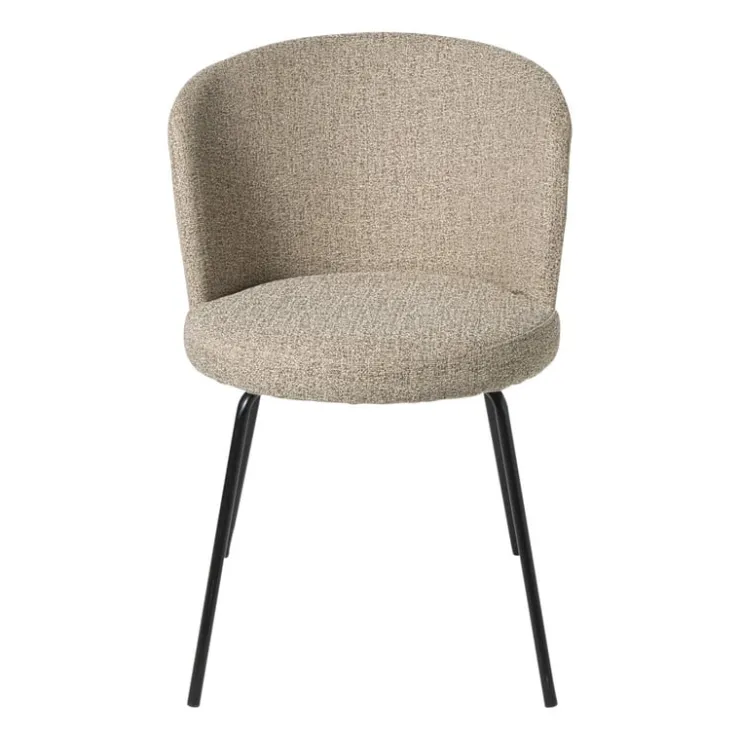 Xenos Eetkamerstoel Irene - bruin/zwart - 77x56.5x51 cm- Eetkamerstoelen