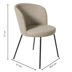 Xenos Eetkamerstoel Irene - bruin/zwart - 77x56.5x51 cm- Eetkamerstoelen