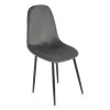 Xenos Eetkamerstoel Ivy - velvet grijs - 88x44x53 cm- Eetkamerstoelen