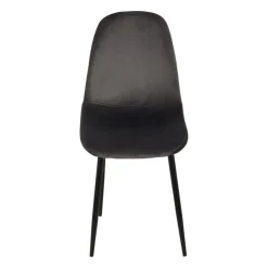 Xenos Eetkamerstoel Ivy - velvet grijs - 88x44x53 cm- Eetkamerstoelen