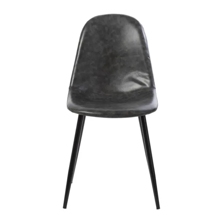 Xenos Eetkamerstoel Ivy kunstleer - antraciet - 88x53x44 cm- Eetkamerstoelen