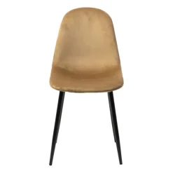 Xenos Eetkamerstoel Ivy velvet - bruin - 88x38x38 cm- Eetkamerstoelen