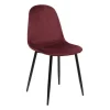 Xenos Eetkamerstoel Ivy velvet - rood - 88x44x53 cm- Eetkamerstoelen