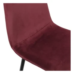 Xenos Eetkamerstoel Ivy velvet - rood - 88x44x53 cm- Eetkamerstoelen