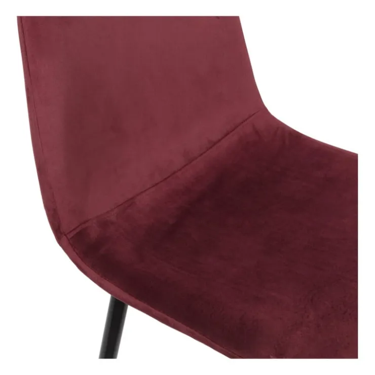Xenos Eetkamerstoel Ivy velvet - rood - 88x44x53 cm- Eetkamerstoelen