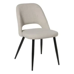 Xenos Eetkamerstoel Leonardo - beige - 82.5x61.5x48.5 cm- Eetkamerstoelen