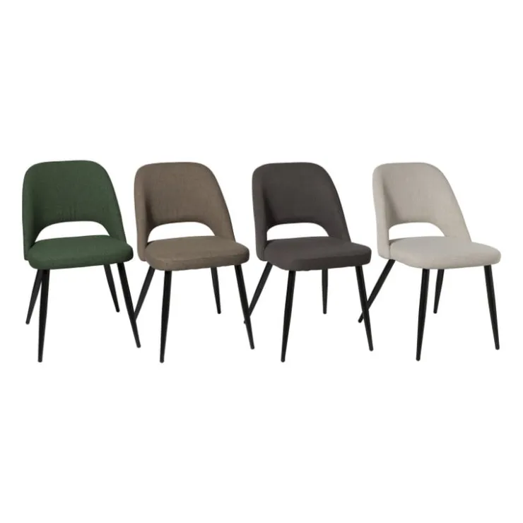 Xenos Eetkamerstoel Leonardo - grijs - 82.5x61.5x48.5 cm- Eetkamerstoelen