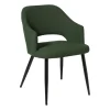 Xenos Eetkamerstoel Leonardo met armleuning - groen - 81x62.5x56 cm- Eetkamerstoelen