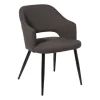 Xenos Eetkamerstoel Leonardo met armleuning - grijs - 81x62.5x56 cm- Eetkamerstoelen