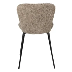 Xenos Eetkamerstoel Liz - beige - teddy - 83.5x55x45.4 cm- Eetkamerstoelen